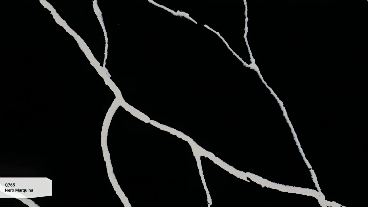 Столешница из кварца Q765 Nero Marquina Granit.in.ua