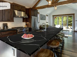 Столешница из кварца Q765 Nero Marquina Granit.in.ua