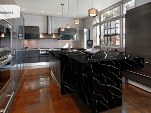 Столешница из кварца Q765 Nero Marquina Granit.in.ua